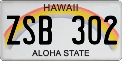 HI license plate ZSB302