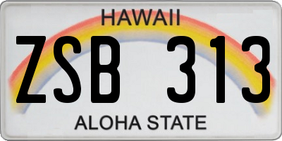 HI license plate ZSB313
