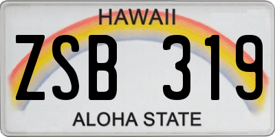 HI license plate ZSB319