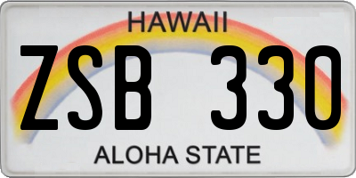 HI license plate ZSB330
