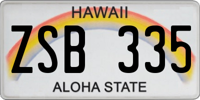 HI license plate ZSB335