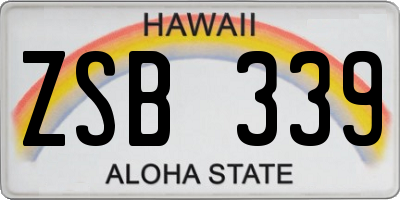 HI license plate ZSB339