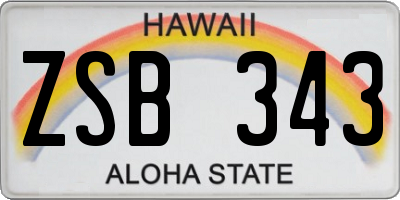 HI license plate ZSB343