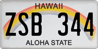 HI license plate ZSB344