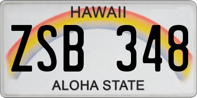 HI license plate ZSB348