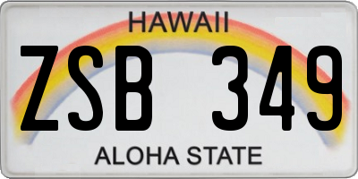 HI license plate ZSB349