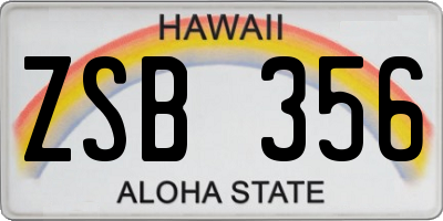 HI license plate ZSB356