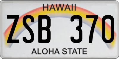 HI license plate ZSB370