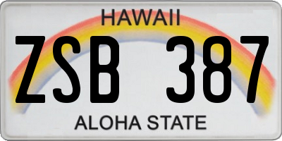 HI license plate ZSB387