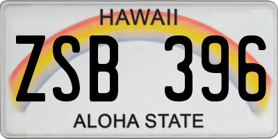 HI license plate ZSB396