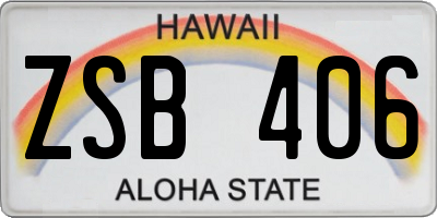 HI license plate ZSB406