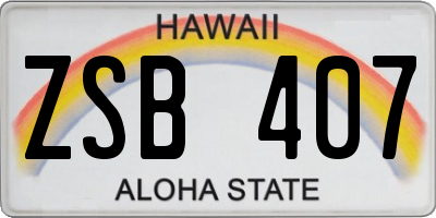 HI license plate ZSB407