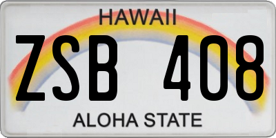 HI license plate ZSB408
