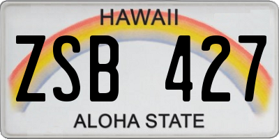 HI license plate ZSB427