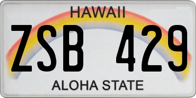 HI license plate ZSB429