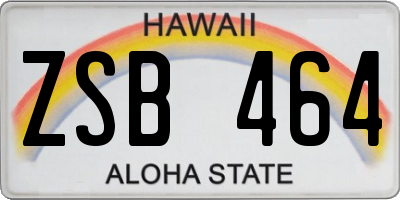 HI license plate ZSB464