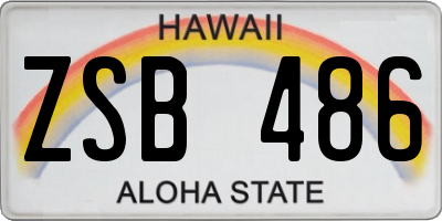 HI license plate ZSB486