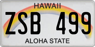 HI license plate ZSB499