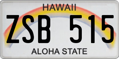 HI license plate ZSB515