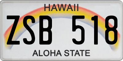 HI license plate ZSB518