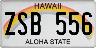HI license plate ZSB556