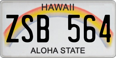 HI license plate ZSB564