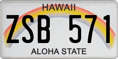 HI license plate ZSB571