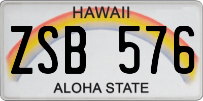 HI license plate ZSB576