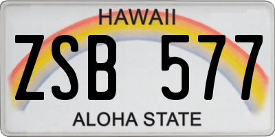 HI license plate ZSB577