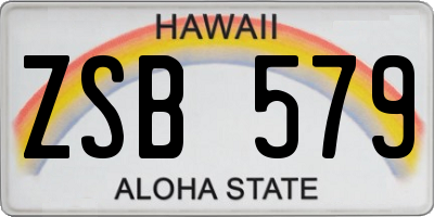 HI license plate ZSB579