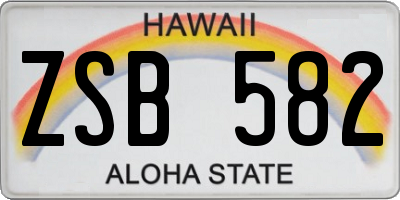 HI license plate ZSB582