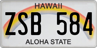 HI license plate ZSB584