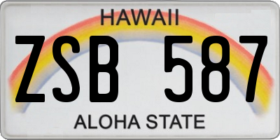 HI license plate ZSB587