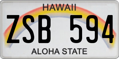 HI license plate ZSB594