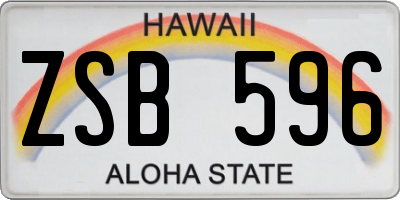 HI license plate ZSB596
