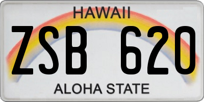 HI license plate ZSB620