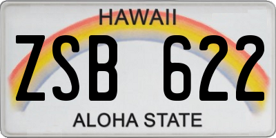 HI license plate ZSB622