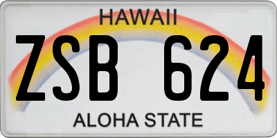 HI license plate ZSB624