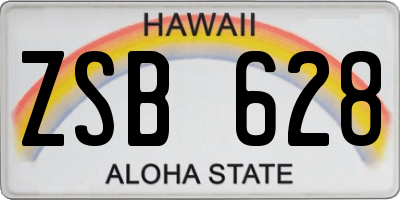 HI license plate ZSB628