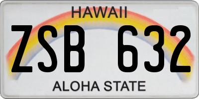HI license plate ZSB632
