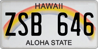HI license plate ZSB646