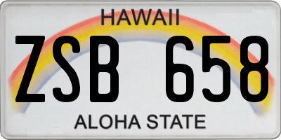 HI license plate ZSB658