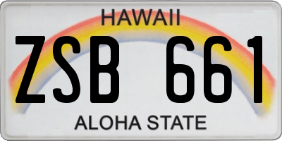 HI license plate ZSB661