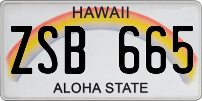 HI license plate ZSB665
