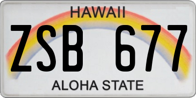 HI license plate ZSB677
