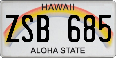 HI license plate ZSB685