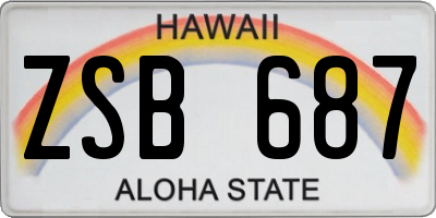 HI license plate ZSB687