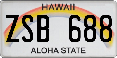 HI license plate ZSB688