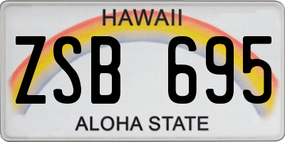 HI license plate ZSB695