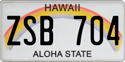 HI license plate ZSB704